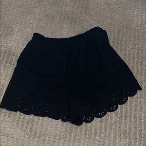 Rachel Roy Black Scalloped Shorts